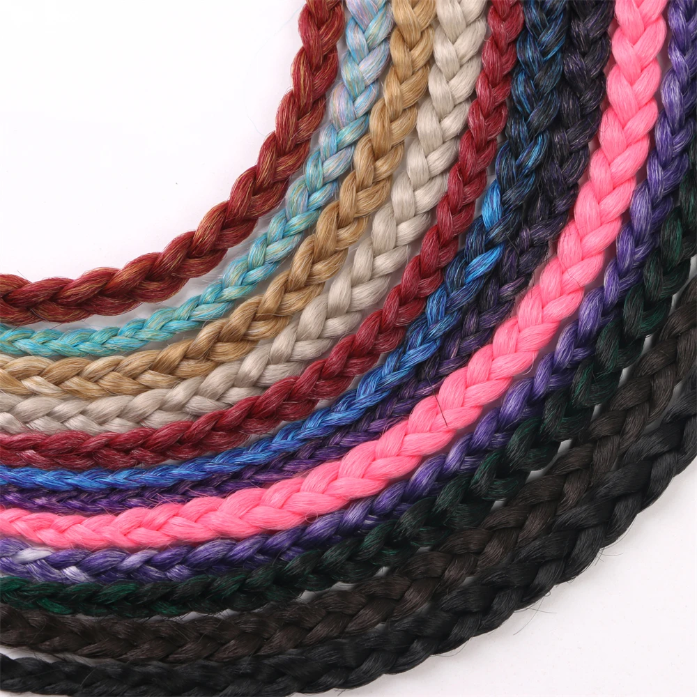 Synthetic 5 Pcs/Lot Clip-in Extensions For Women Rainbow 22 Inch Braid Hair Extension With Clip Ombre Hairpiece