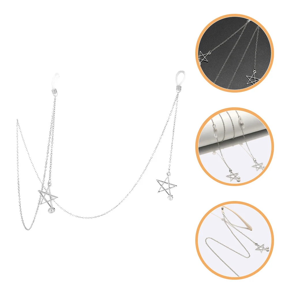 

Fashion Metal Pearl Star Eyeglass Chain Anti Slip Stylish Sunglasses Strap Adjustable Length Eyeglasses Accessory