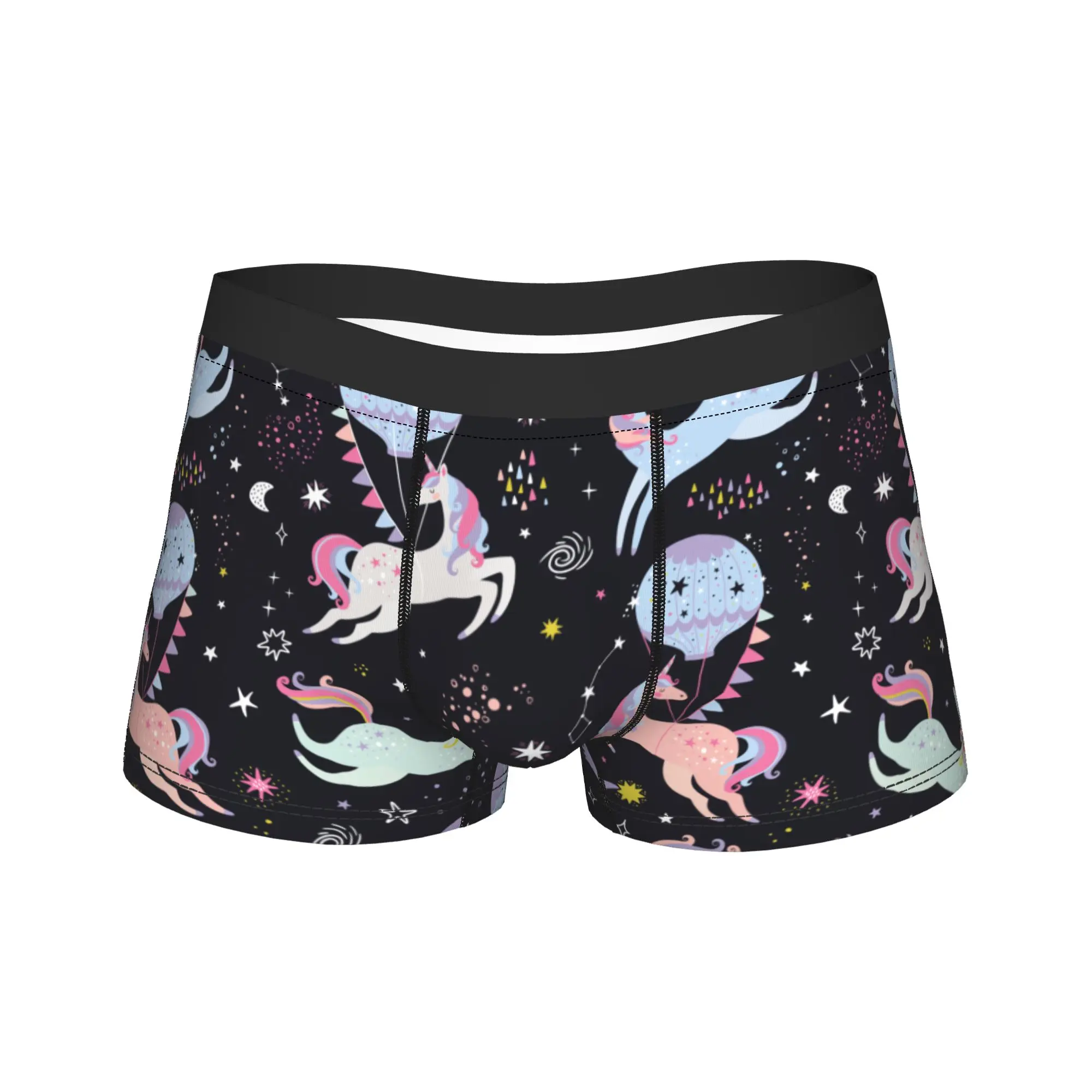 

Men Cartoon Cute Unicorn Long Underwear Novelty Boxer Briefs Shorts Panties Male Soft Underpants Plus Size