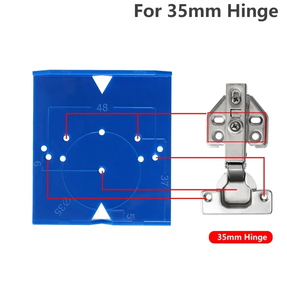Imagem -04 - Dobradiça Buraco Jig para Carpintaria Modelo Guia Localizador de Furos Gabinete Dobradiça da Porta Instalar Faça Você Mesmo Abs 35 mm 40 mm
