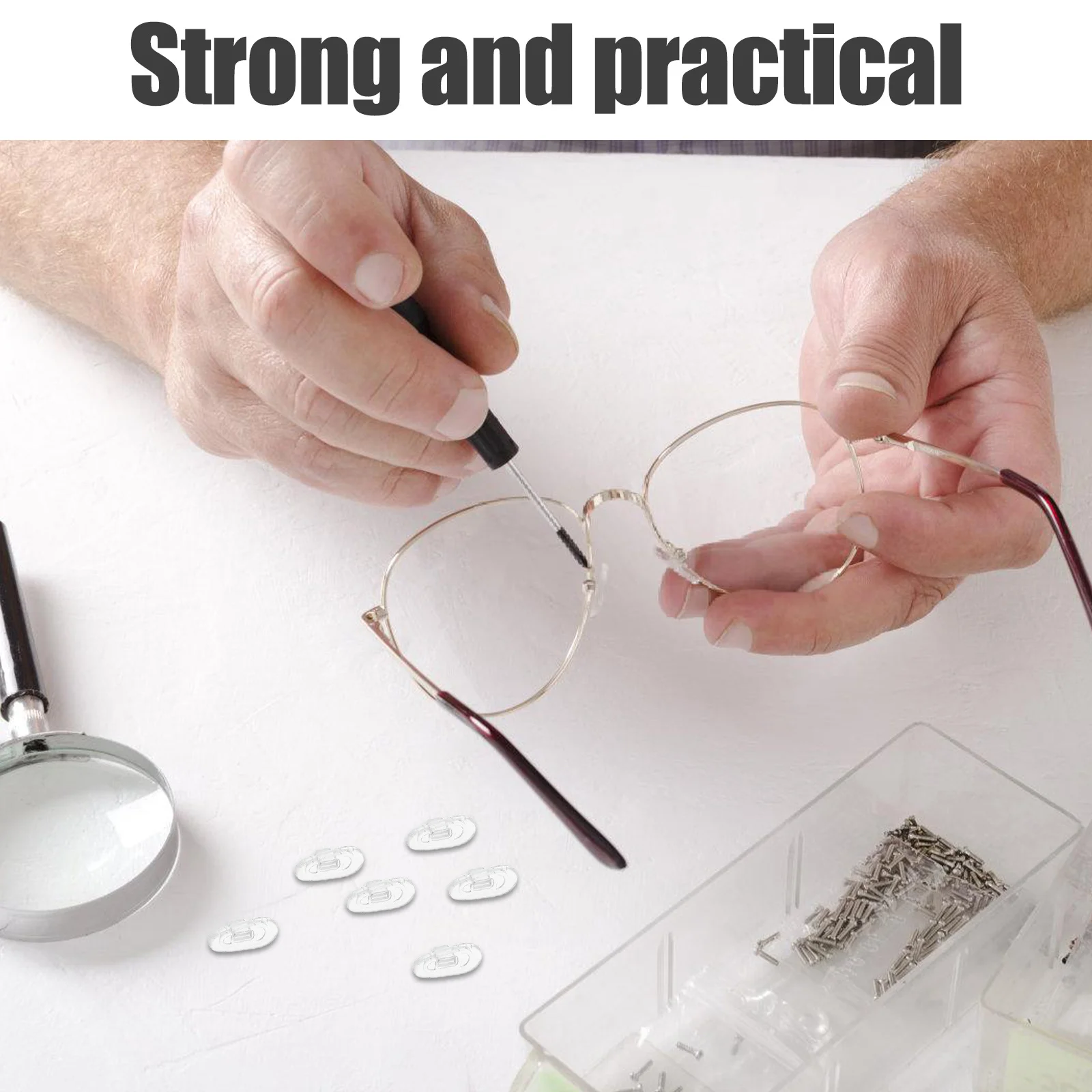 

200Pcs Clear Silicone Nose Pads Eyeglass Cushions Push- for Secure Fit Lightweight Comfortable Long-Lasting Support