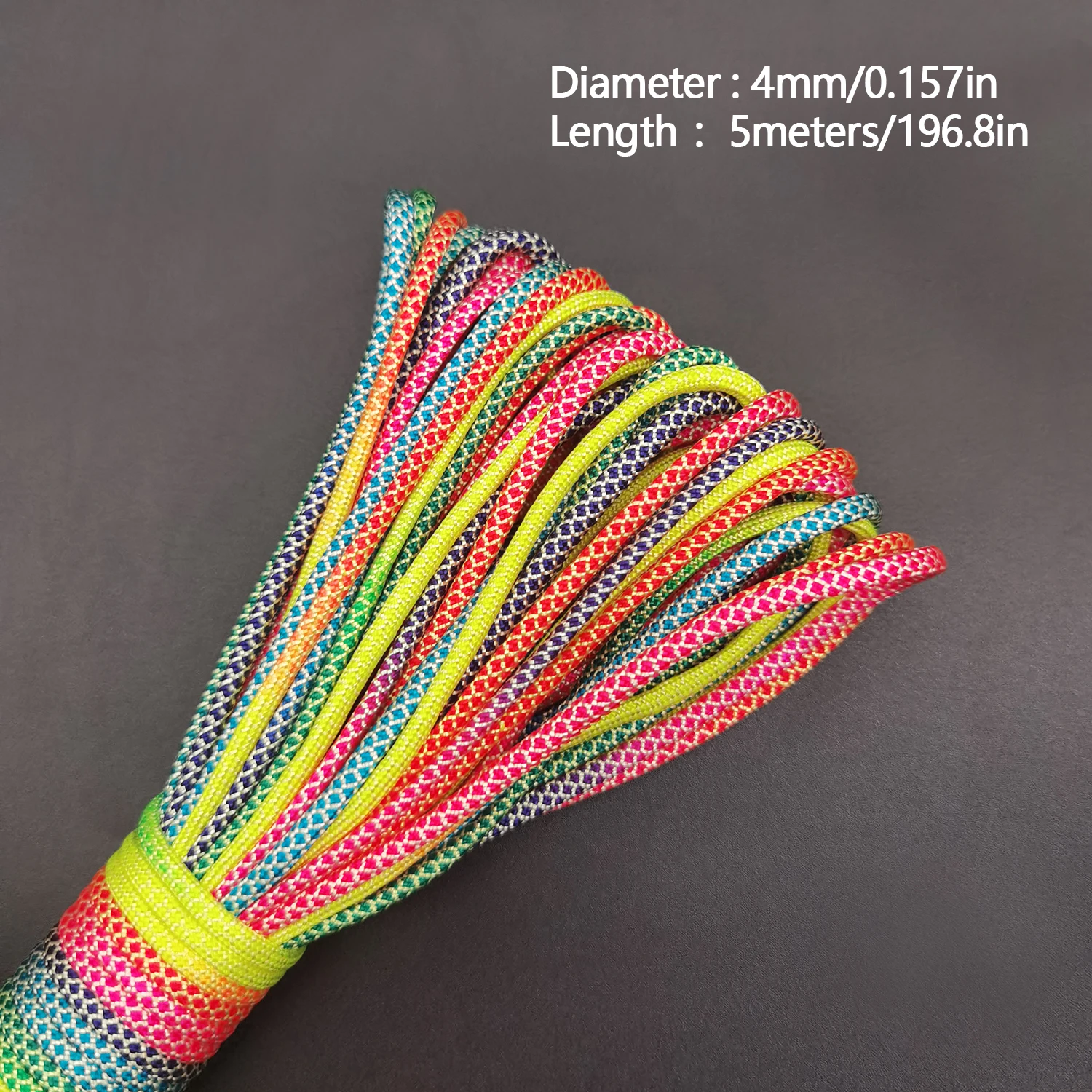 31 meters 2mm /3mm /4mm diameter Rainbow rope 7 strands parachute rope Climbing camping survival gear parachute rope bracelet