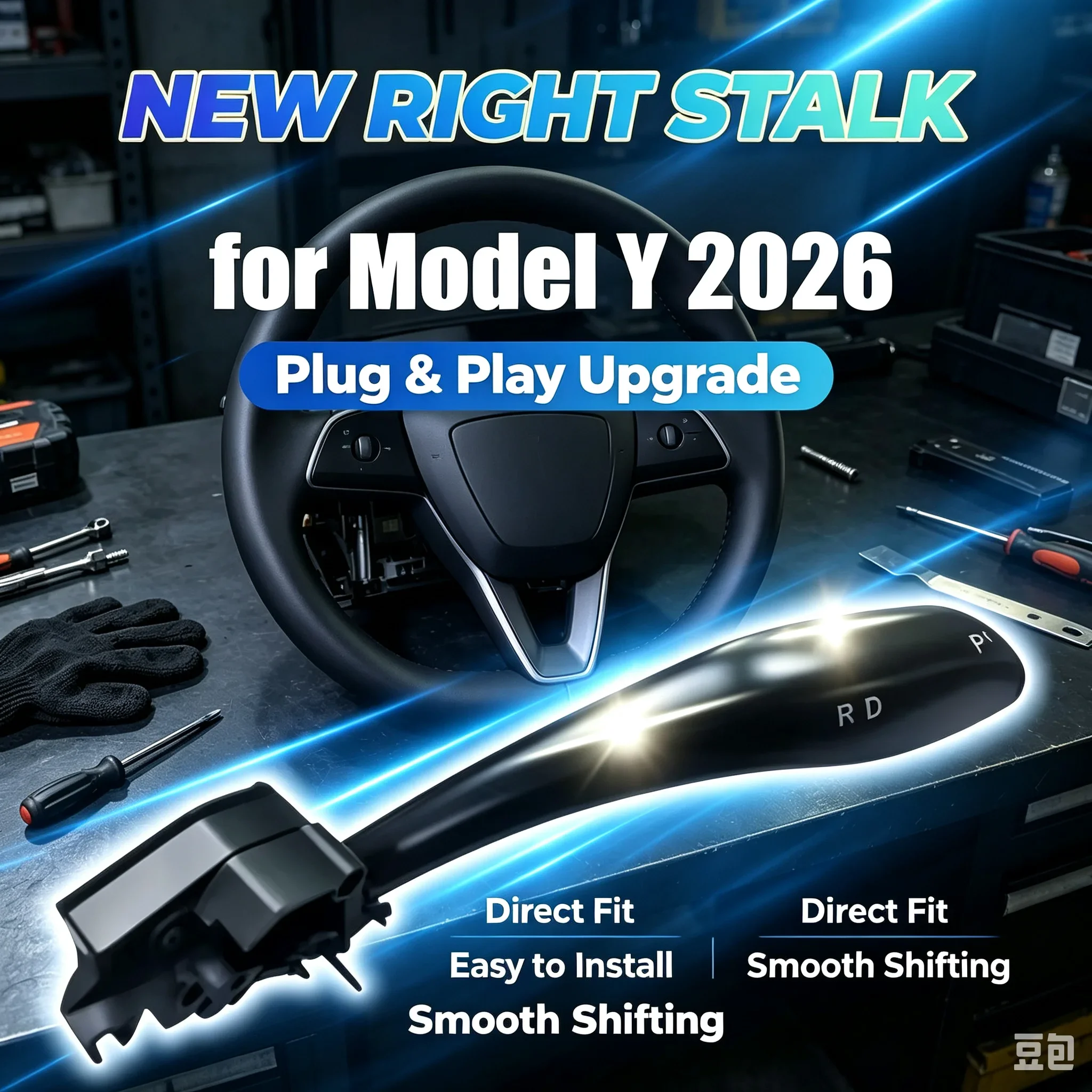 Physical Gear Lever For Tesla 2025 Model Y Gear Selector D R P Switch Autopilot Indicator Knob Y Accessories