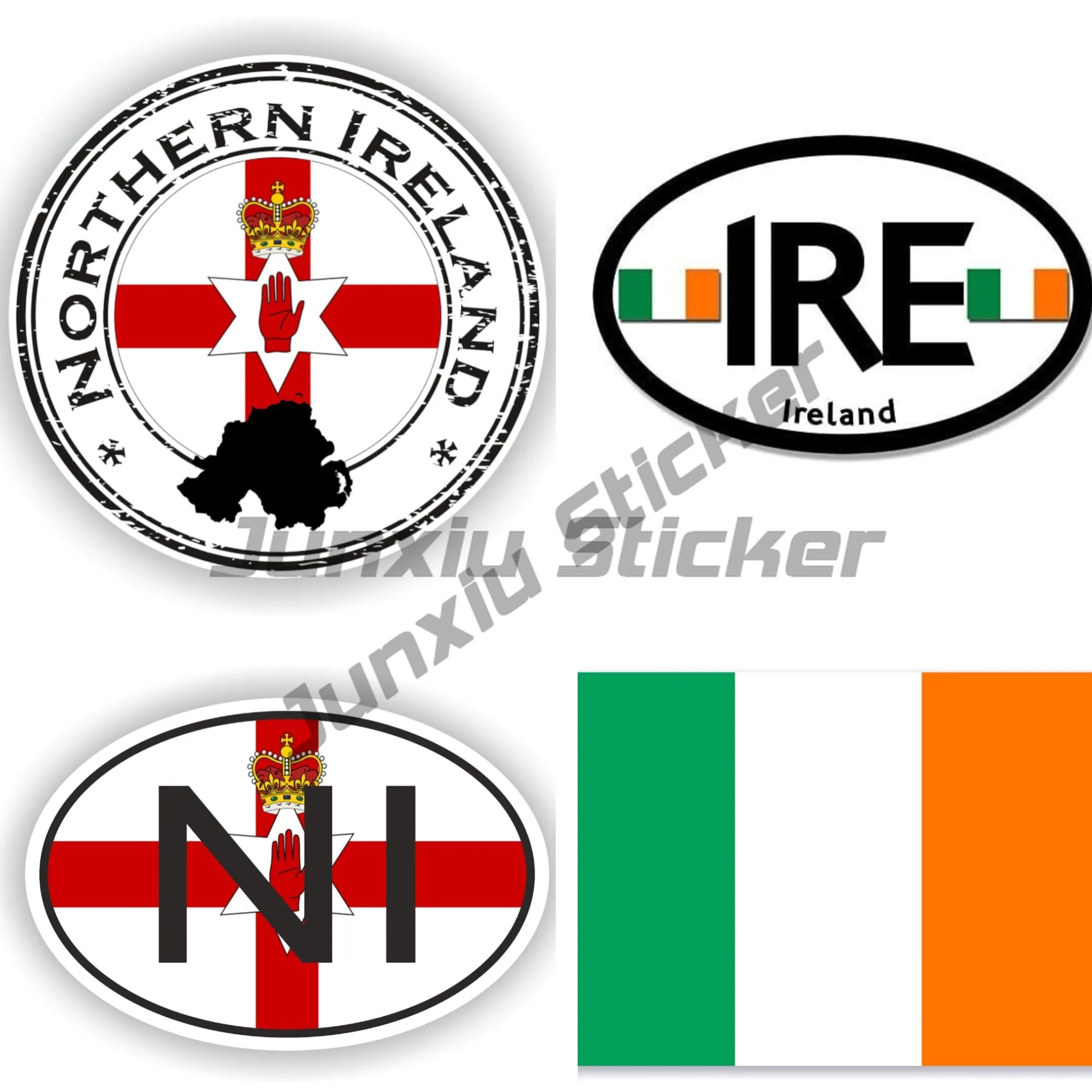 

NI - Northern Ireland Car Stickers - White Oval Flag, Car, Van Decal Sticker