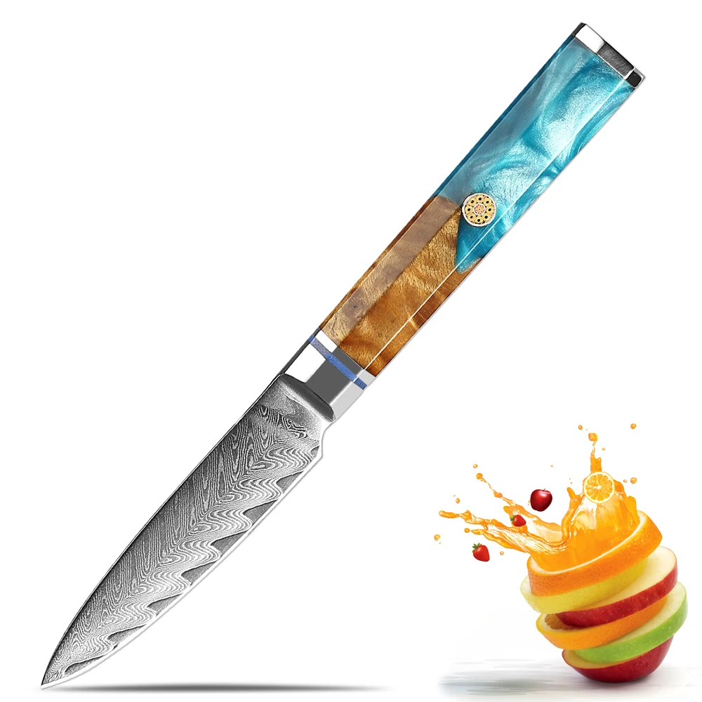 Damaskus Stahl 3,5 zoll Schälmesser Multi Obst Messer Haushalt Japanische Sharp Küche Schälmesser Kochen Utility Messer