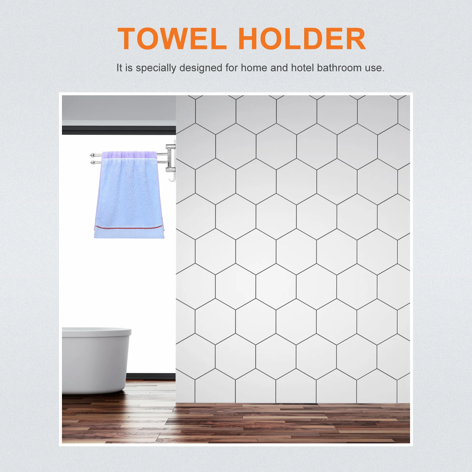 

Stainless Steel Mounted Punch Free Swivel Holder Bathroom Punch Free Towel Rack Home Hotel Use Storage Hook