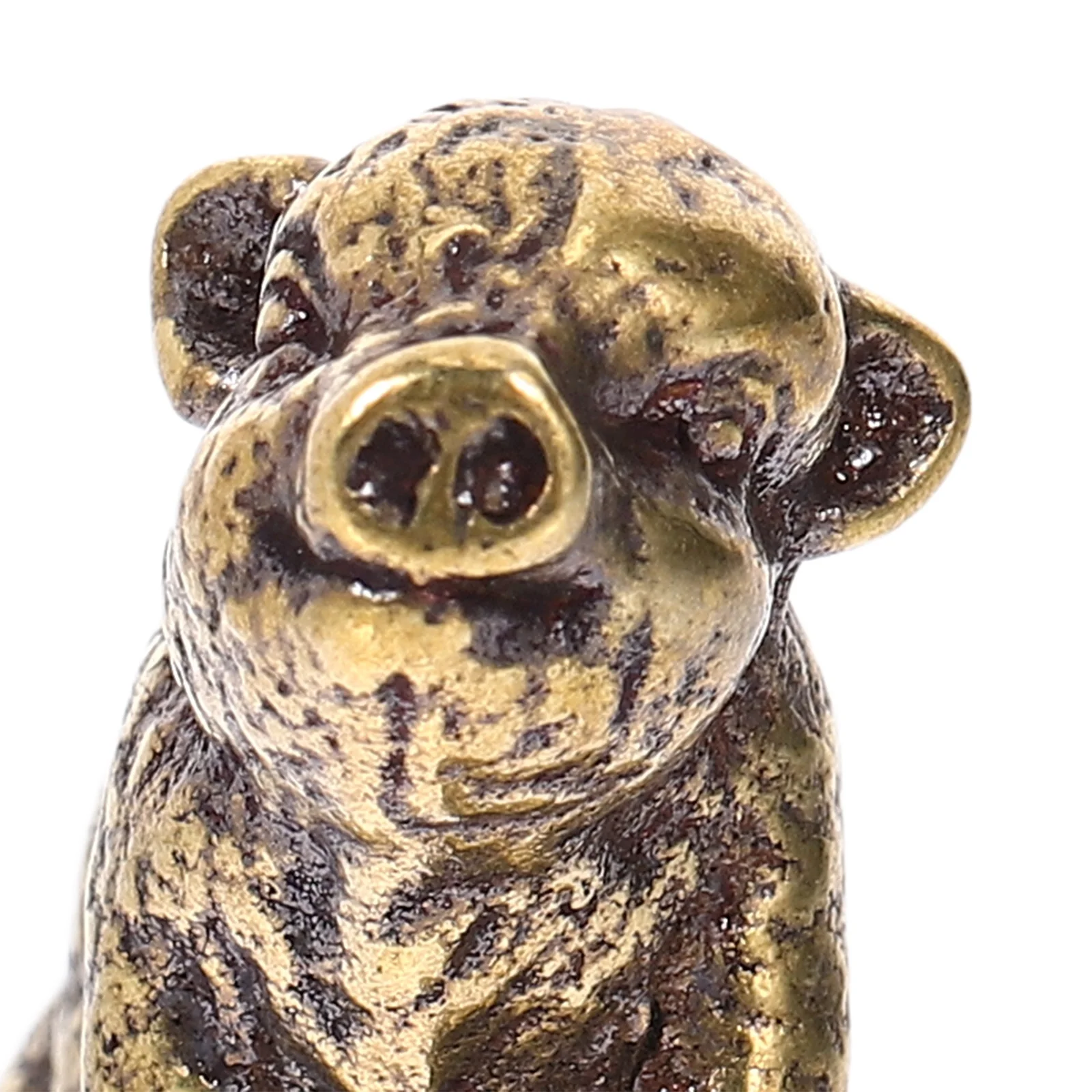 

Brass Miniature Pig Shape Ornament Desktop Art Decor Creative Pig Sculpture Smooth Surface Vintage Mini Statue