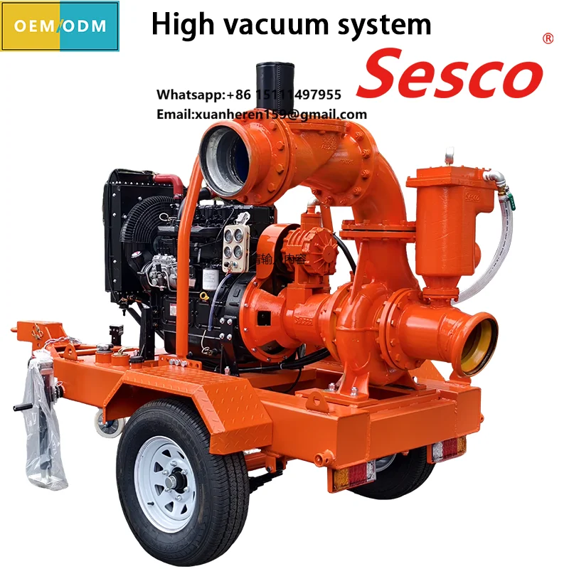 4-16-Inch Self-Priming Centrifugal Pumps Diesel Engine Powered C for Wastewater Car Wash Agriculture Mining Big Flow Water Pump