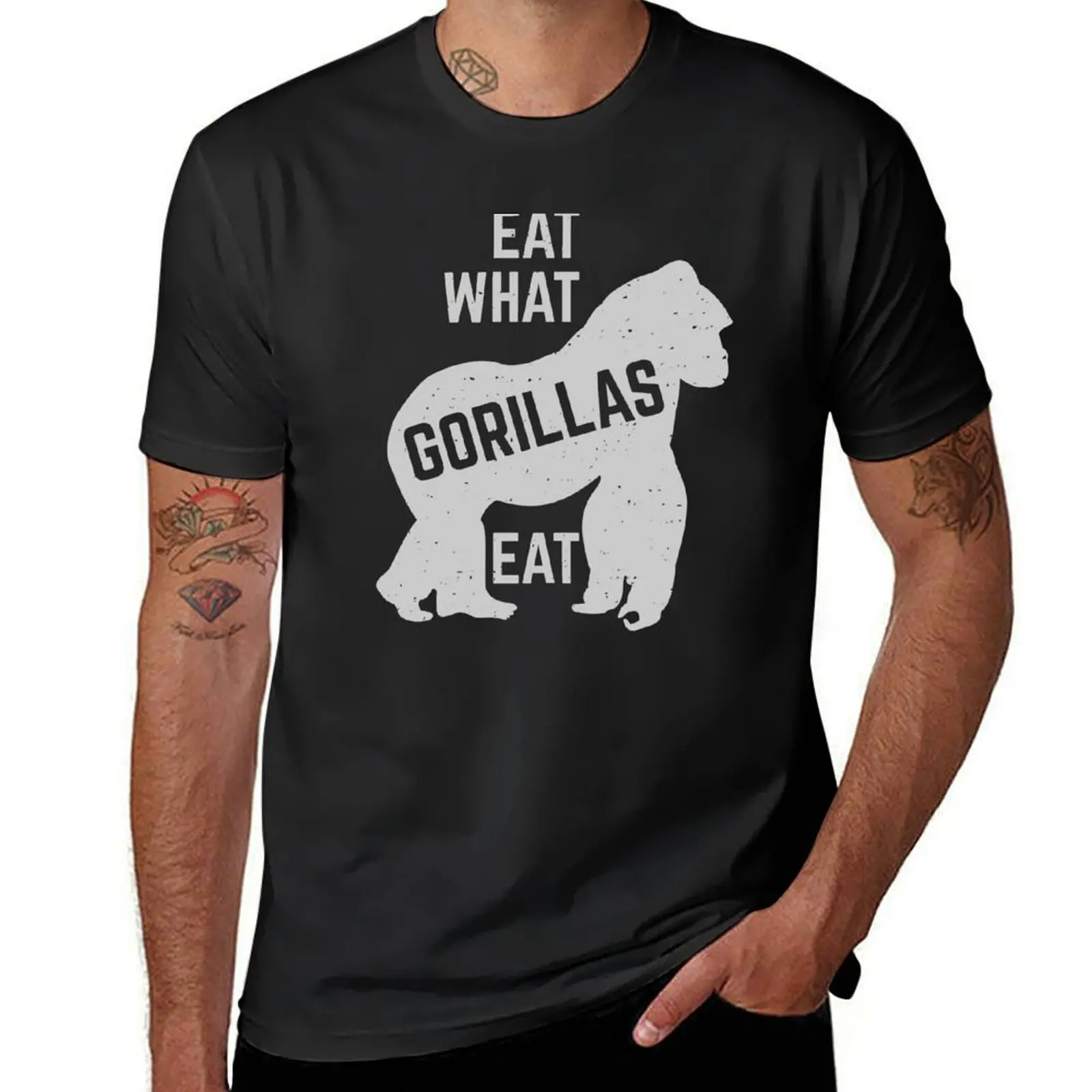 eat what gorillas eat T-Shirt Short sleeve tee sports fans summer top tees mens graphic t-shirts funny