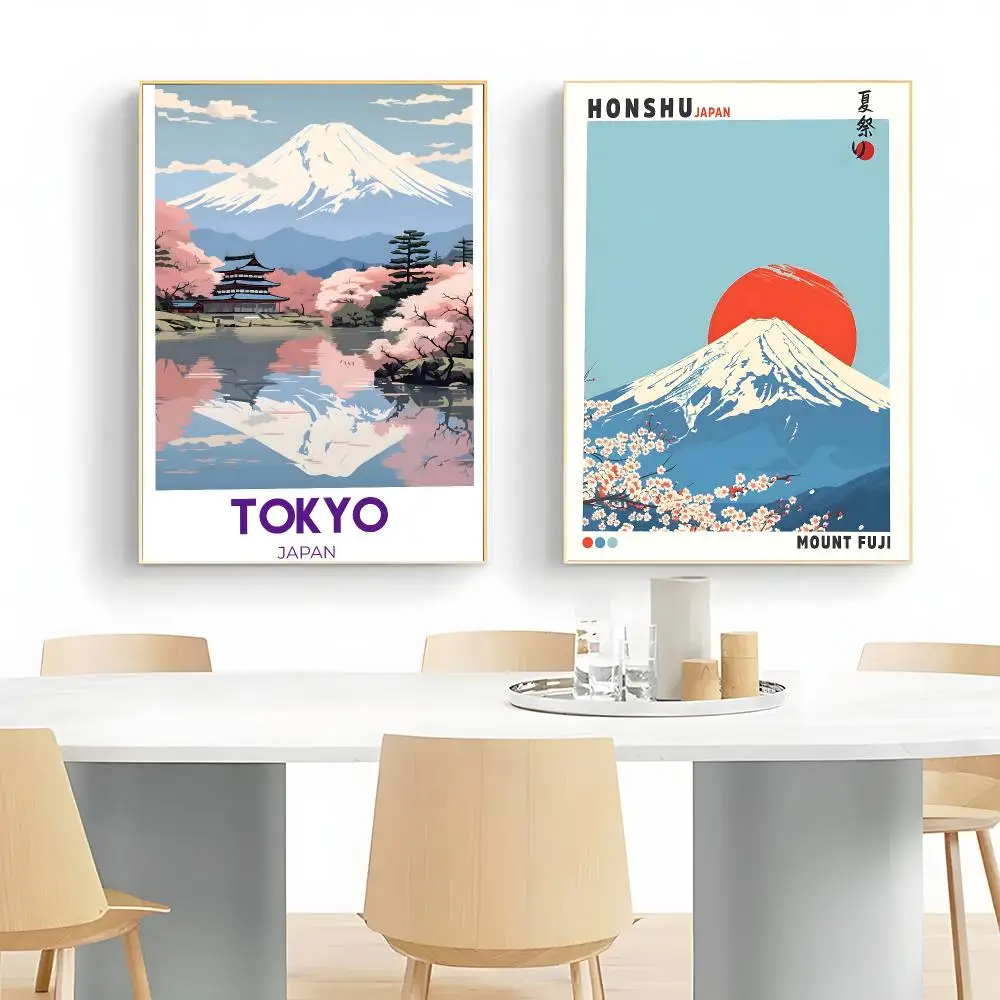 Quiet Artwork M-Mount Fuji Sunrise Wave Canvas Poster Wall Art Print Decorative Mural Home Decor Gift Unframed