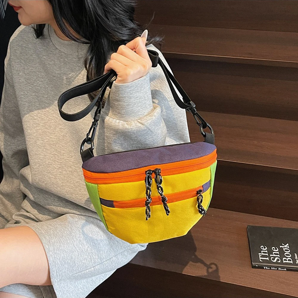 Korean Style Nylon Half Moon Bags Large Capacity Waterproof Dumpling Shoulder Bag Adjustable Strap All-match