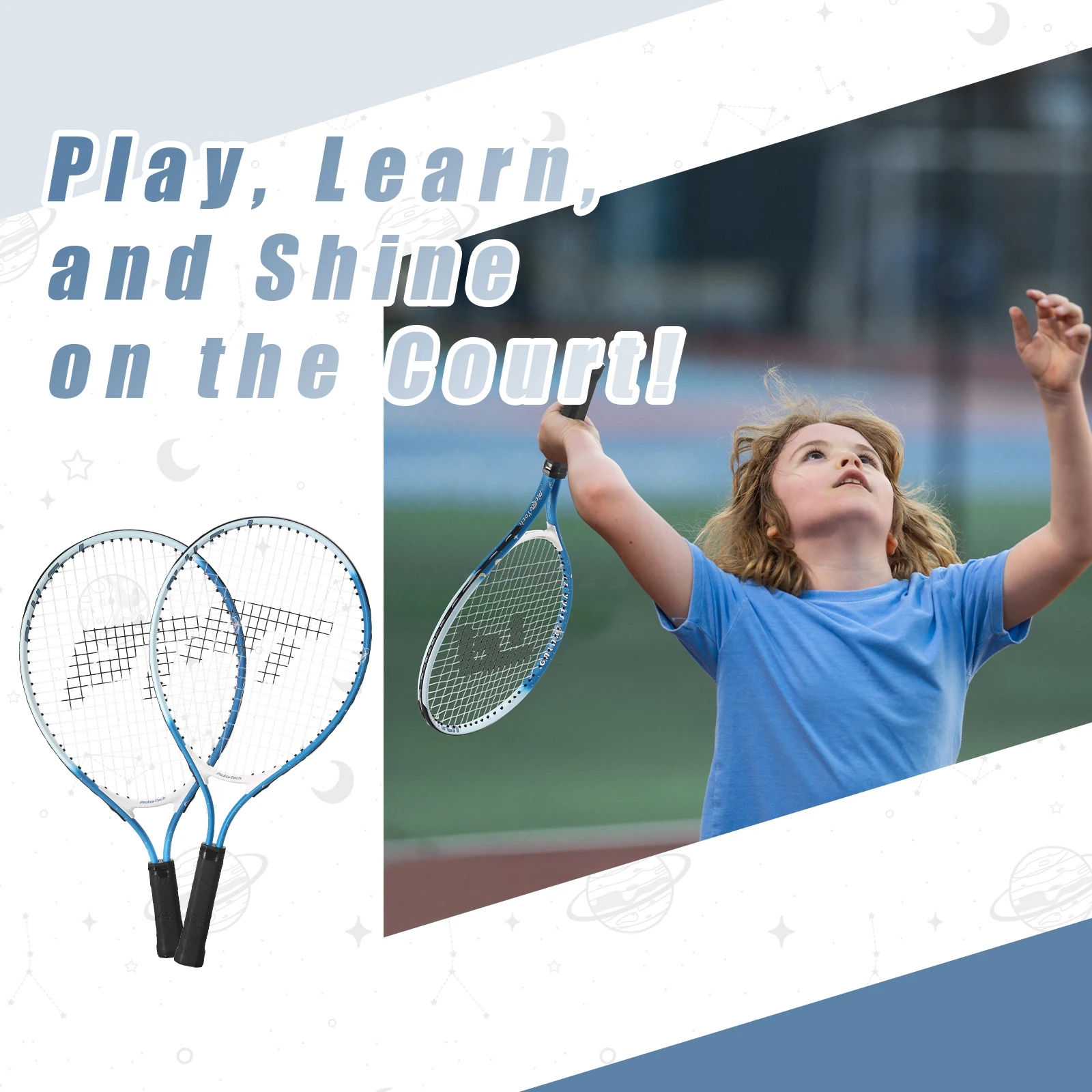 

Kids Tennis Racket for Junior Toddlers Starter Kit 17-21" Tennis Racquet for Girls and Boys with Nylon Shoulder Strap Bag