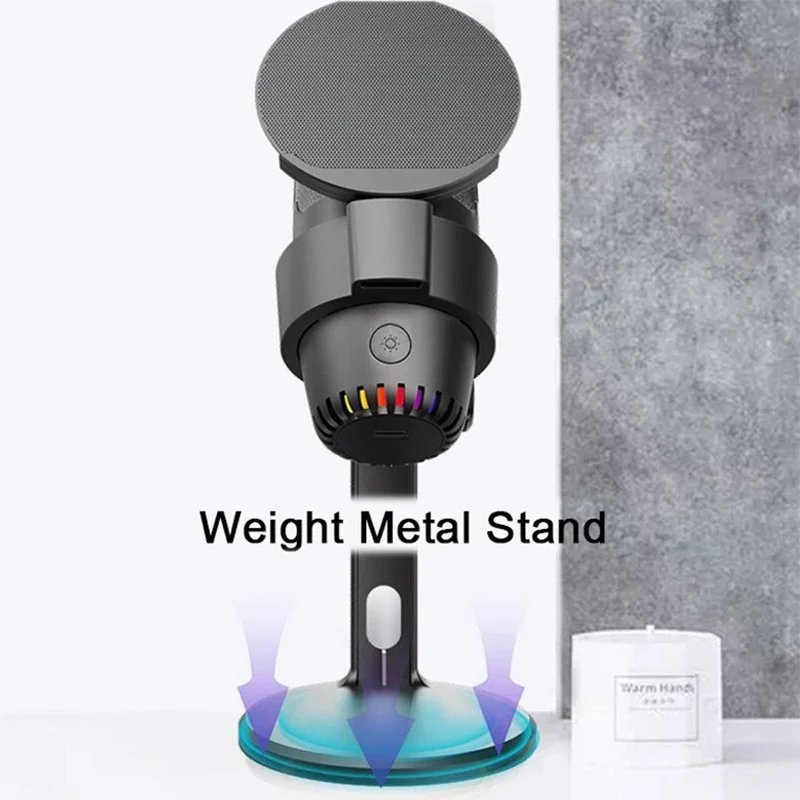 RGB Gaming Microphone Desktop USB Type C Dual Model Condenser Multi Function Gaming Mic For PC Computer Laptop Video Recording
