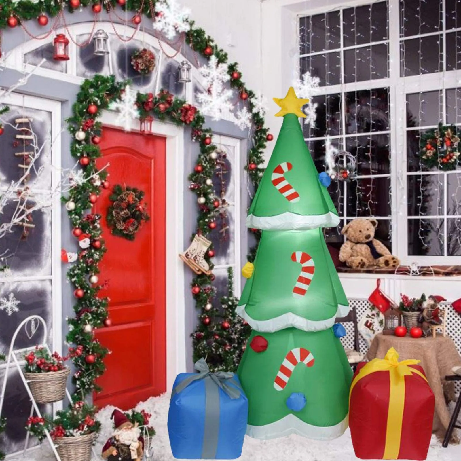 Christmas Model Balloon Set, Inflatable Dog, Santa, Climbing Tree, Garden, Holiday Decorations, Fiesta, 1.8m, 2.1m