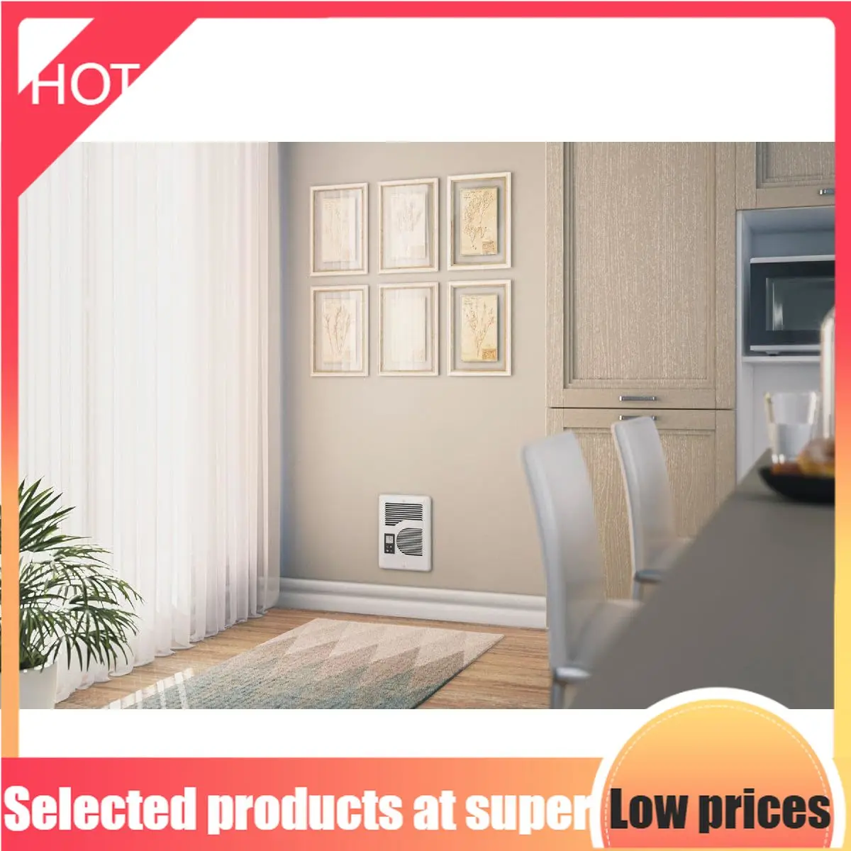 

Competitive Item-Energy Plus Wall Heater Complete Unit With Built-in Digital Thermostat (Model: CEC163TW, Part: 65215), 5460/512