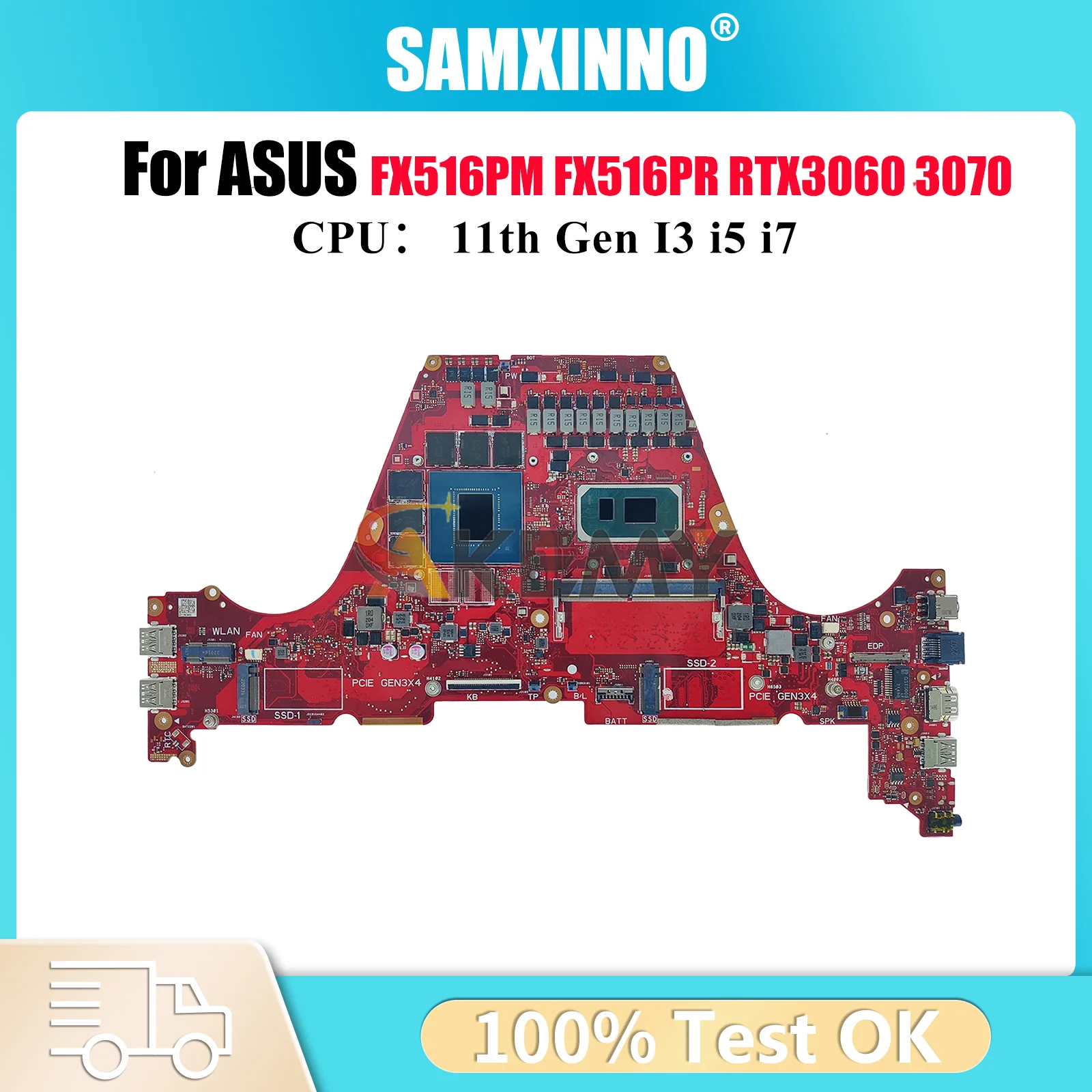 

Материнская плата для ноутбука FX516PR для ASUS TUF Gaming FX516PR FX516P FX516PM с 11-го поколения I3 i5 i7 100% тест, ОК, быстрая доставка