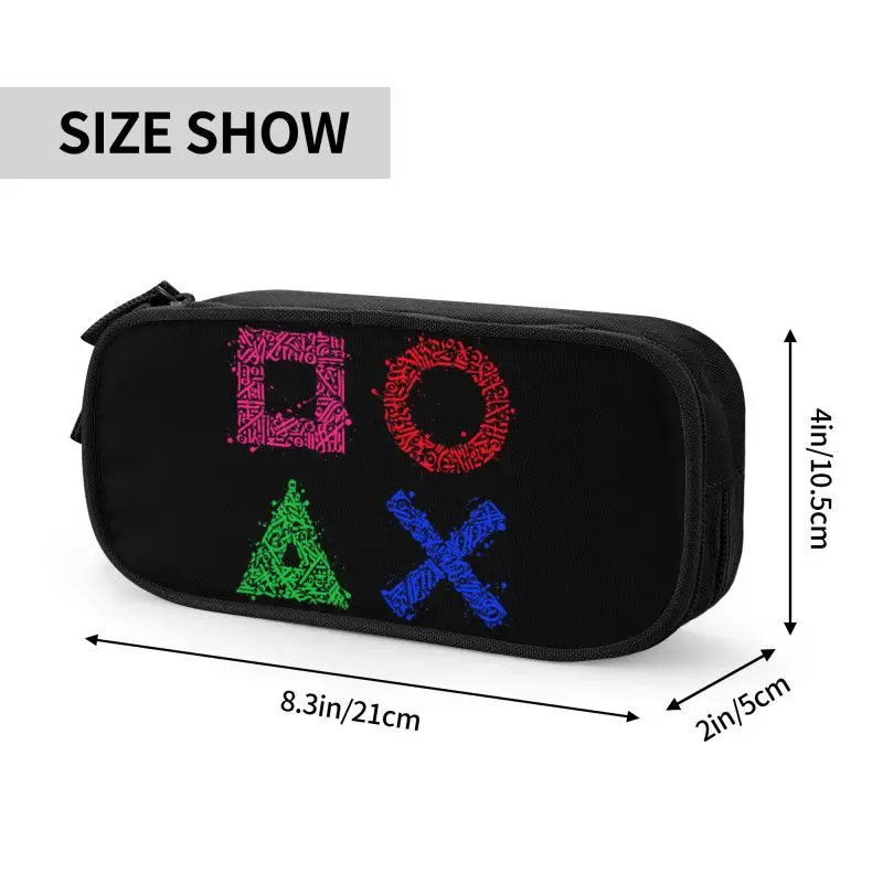 Custom Game Controller Buttons Pencil Case for Girl Boy Big Capacity Video Game Pen Box Bag School Supplies