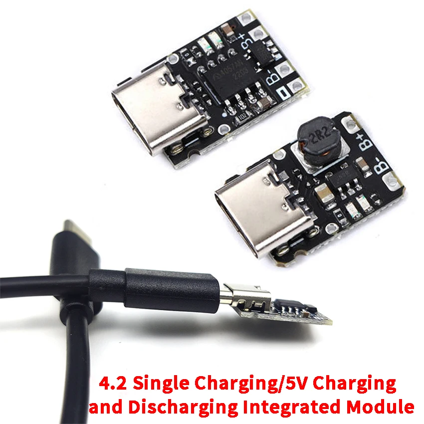 Type-C 1A بطارية ليثيوم شحن لوح حماية وحدة بطارية بوليمر 5 فولت شحن وتفريغ وحدة متكاملة 4.2 فولت