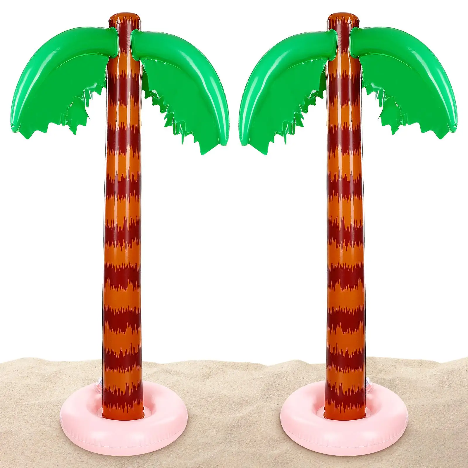 

2Pcs Inflatable Coconut Tree Toys PVC Durable Elastic Party Games Beach Pool Play Children Summer Fun Decor Windmill