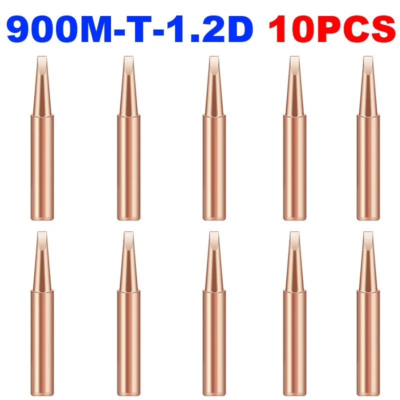 

10Pcs/Lot 900M-T-1.2D Soldering Replacement Temperature Solder Iron Tips Head Tool 936,937,938,969,852D Station Welding Tool