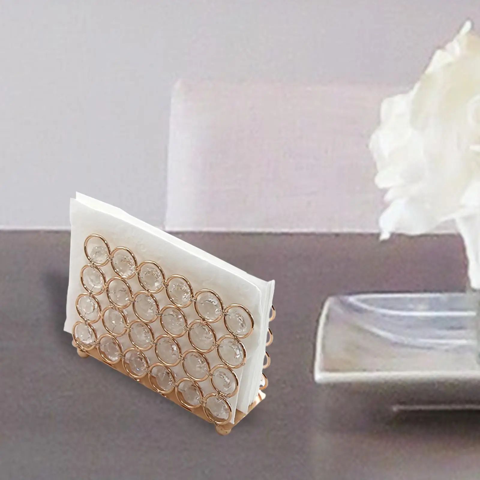 Creative Napkin Holder Tissue Box Holder Gold Crystal Square Vertical Tissue Holder Restaurant Hotel Metal Tissue Holder Board