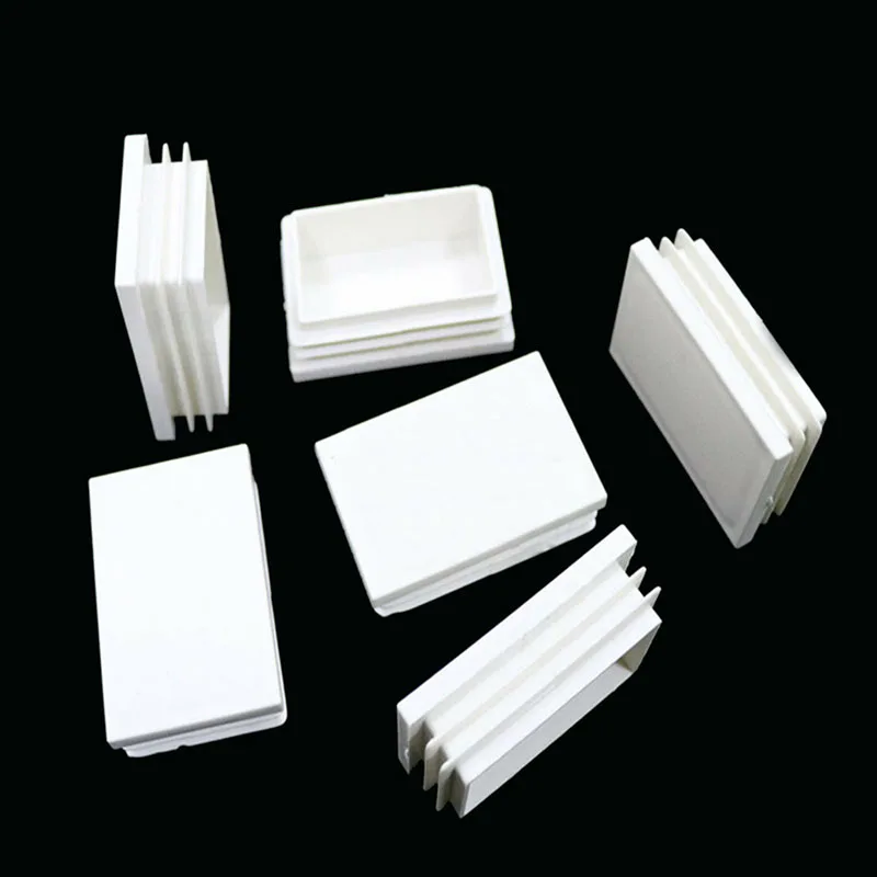 White Plastic Square Blanking End Cap Tube Pipe Box Section Inserts Plug Bung Table Chair Leg Feet Cover Floor Protection