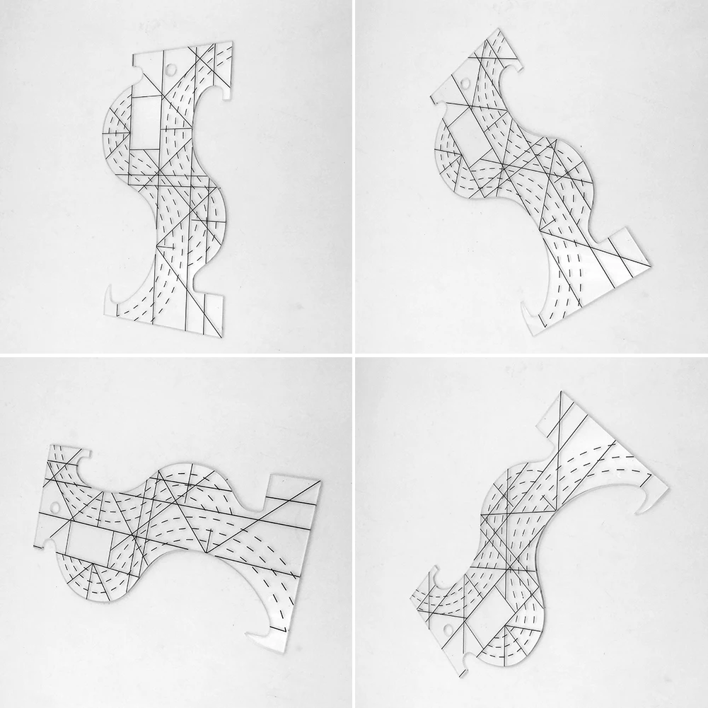 Regla alineada de retales acrílicos irregulares para oficina, medición de movimiento escolar para el hogar, dibujo, plantilla para acolchar, dibujo y costura