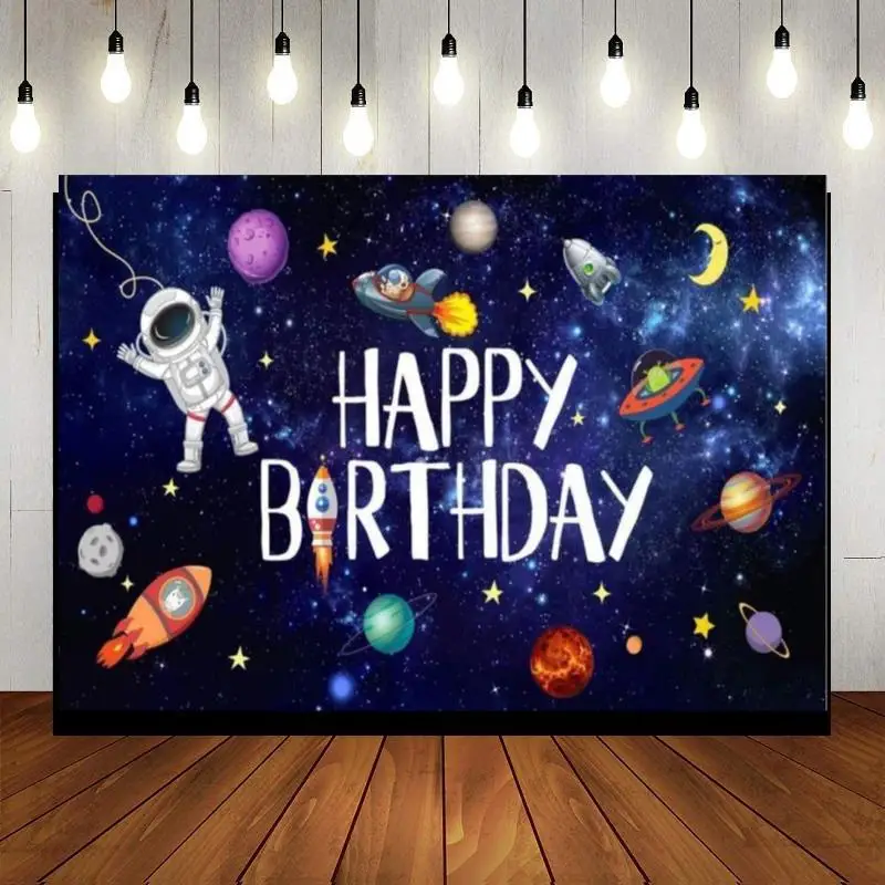 

Astronaut Party Backdrop Wall Baby Shower Background Supplies Wedding Decoration Photozone Newborn Photography Props Backdrops