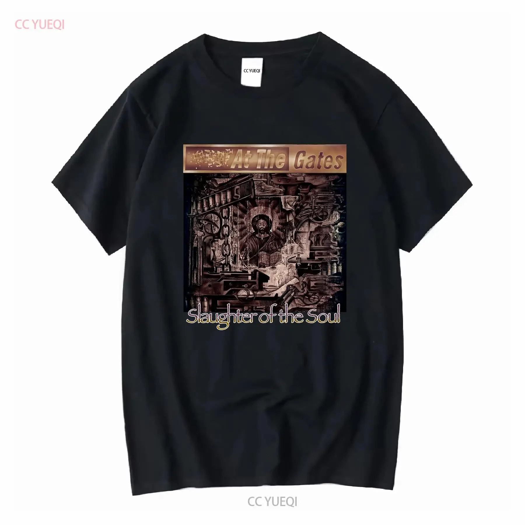 At the Gates Slaughter of Soul Rare Death Metal Band T Shirt L vintage Washed Stretched Top For Everyday Wear Stylish