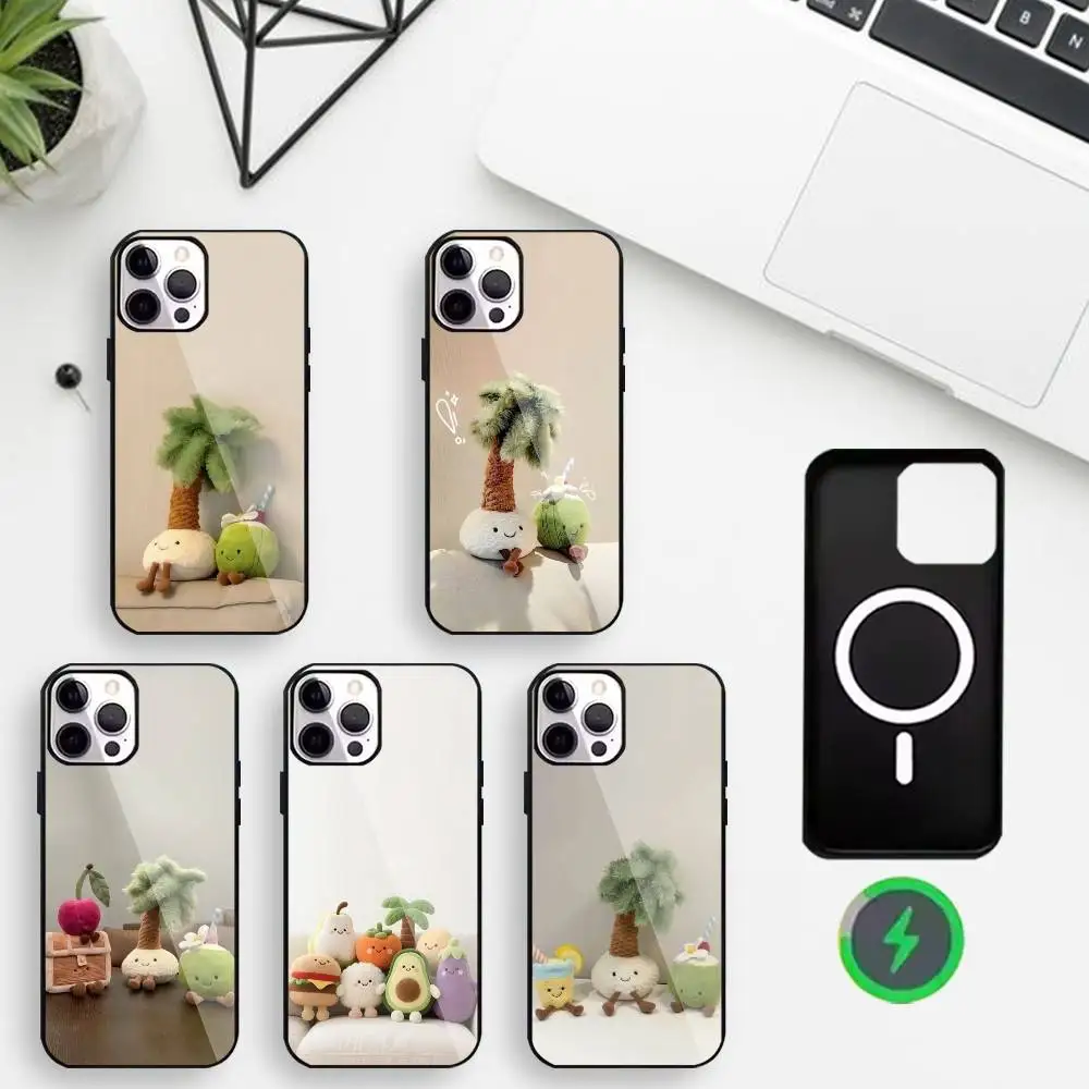 

H-Healing doll Phone Case For iPhone17,16,15,14,13,12,11 Max Black Wireless Charging Protecitve Cover