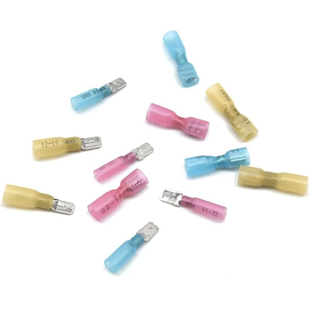 120 Stück Spatenverbinder 22-16/16-14/12-10 AWG, männliche und weibliche isolierte Crimpklemmen, elektrische Kabelverbinder – Detail 3