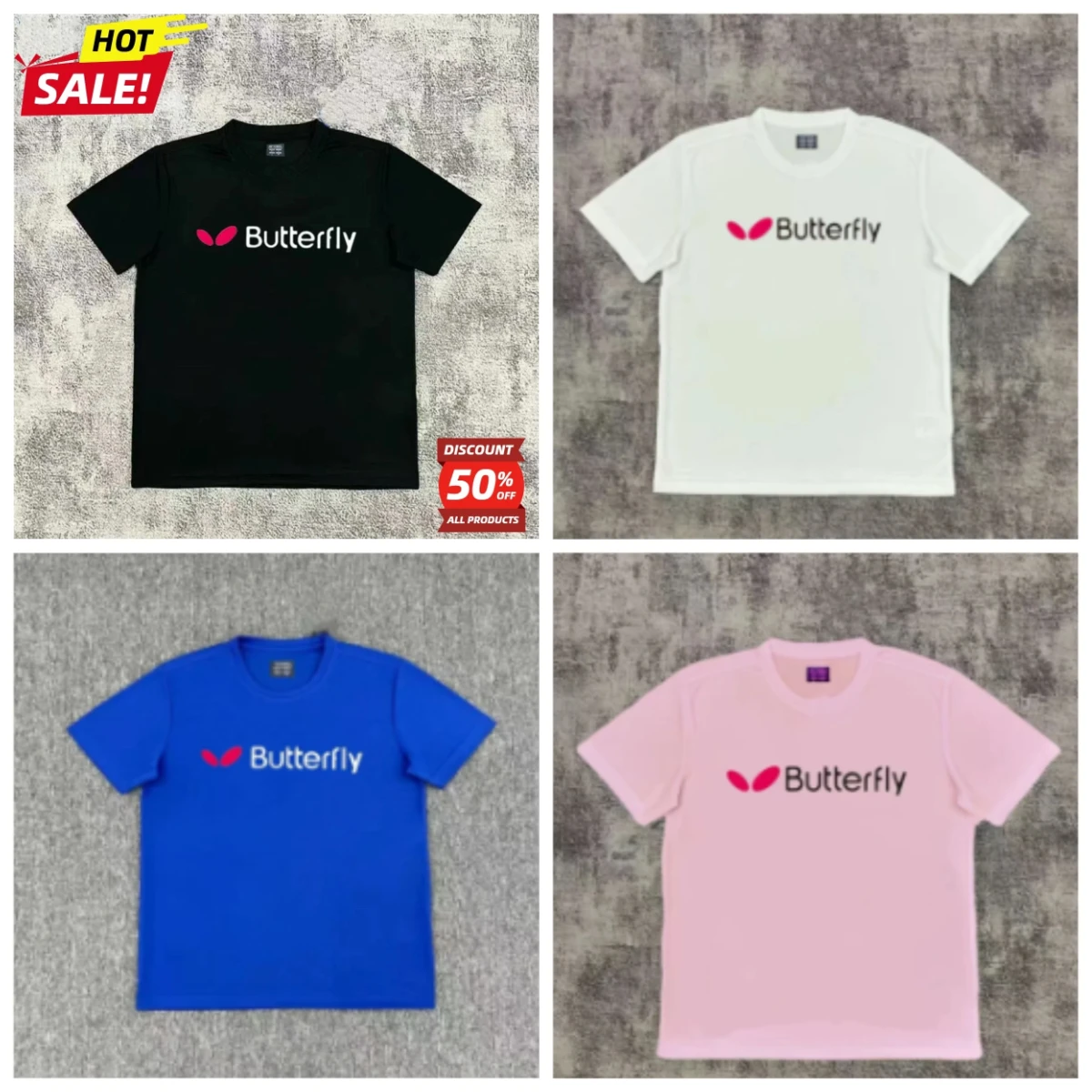 

2025 Butterfly Men's Table Tennis Clothes Short-sleeved Cultural Shirts Men's Casual T-shirts for Sports Training Competitions
