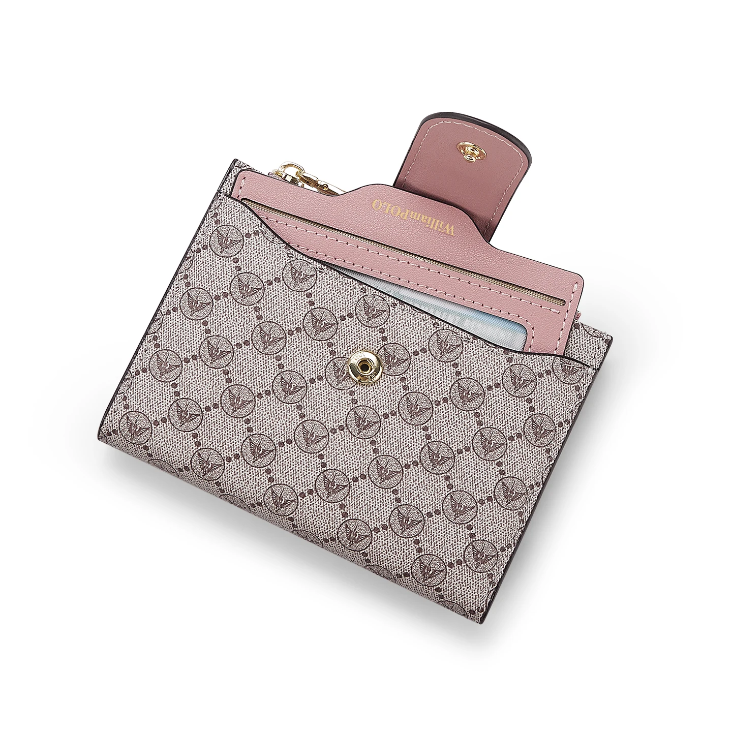Women's short wallet with multifunctional wear-resistant card holder and fashionable printed card bag