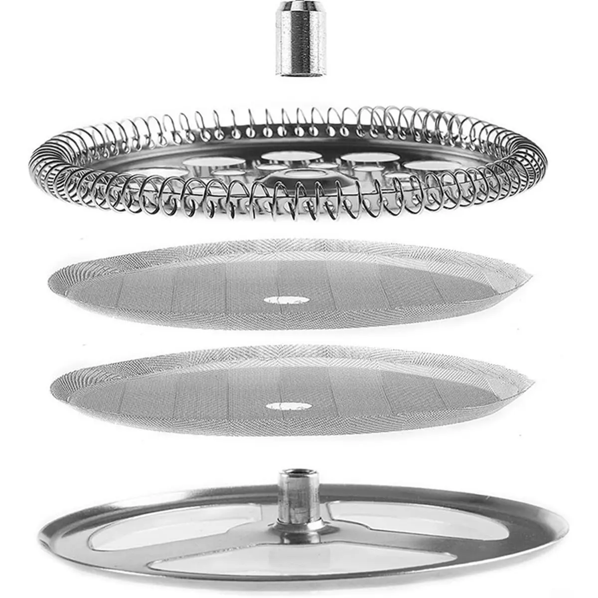A45I Stainless Steel French Press Filters,Containing Spiral Disk,Mesh French Press Screen Disk for Wide French Press 3500ml