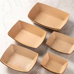 50pcShushi Wood Boat Natural Bamboo Disposable Kayak Salad Dessert Pine Cake Boat Snack Bowl Mat Sushi Plate Tray Party Supplies