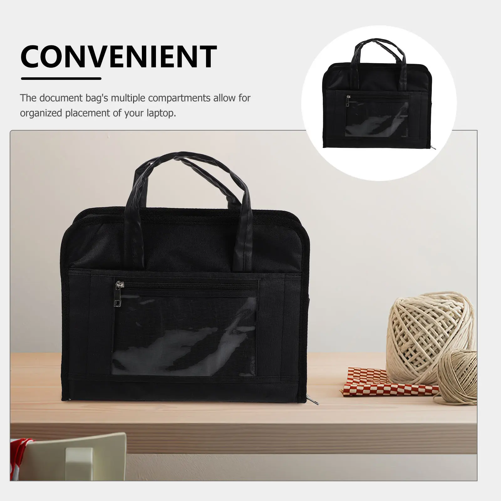 Oxford Document Tote Bag Combination Lock Briefcase Portable File Organizer Laptop Passport Secure Carrying Business Meeting - view 4