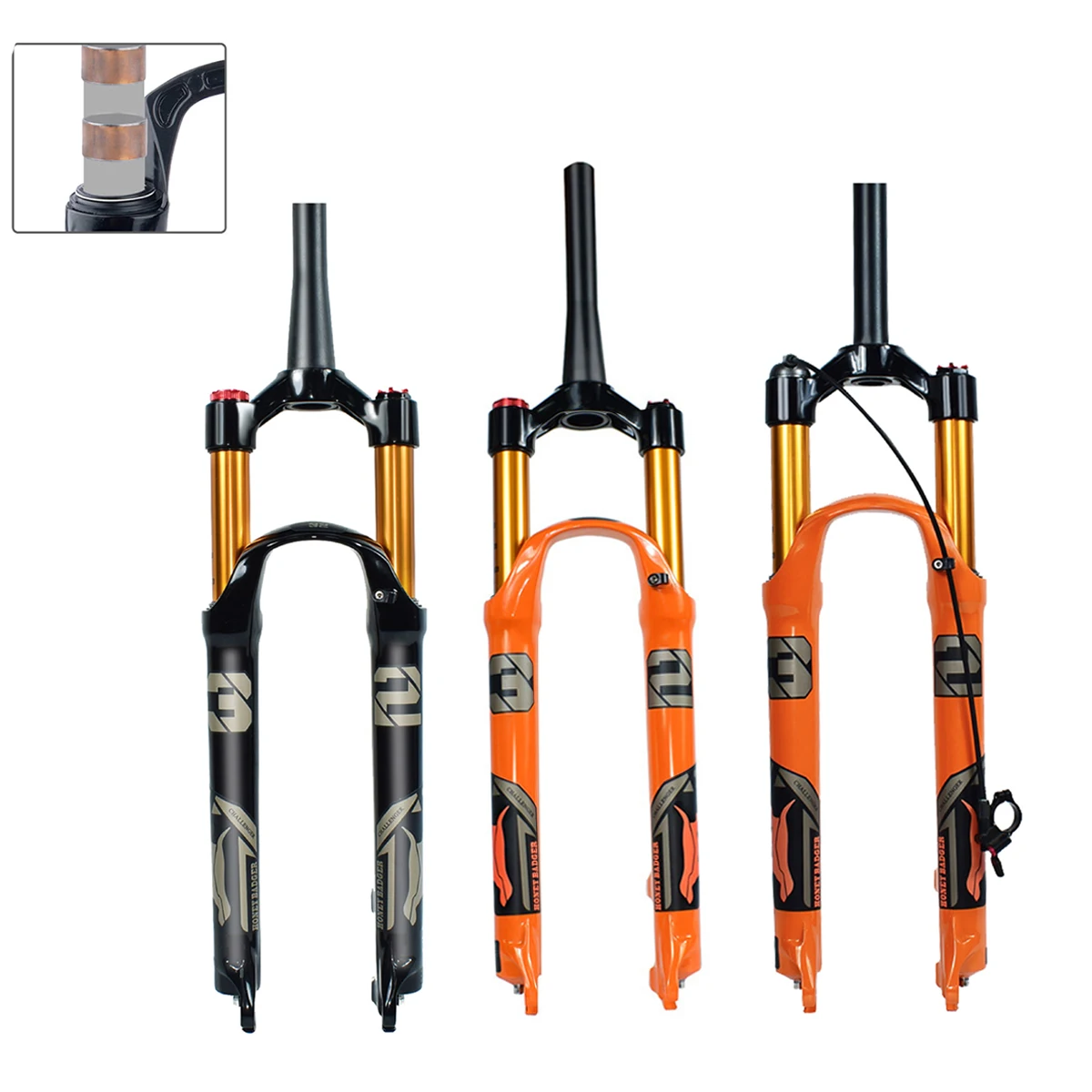 Mountain bike shock-absorbing front fork 26 27.5 29 inch magnesium alloy Pneumatic Fork straight /cone tube dirt bike air fork