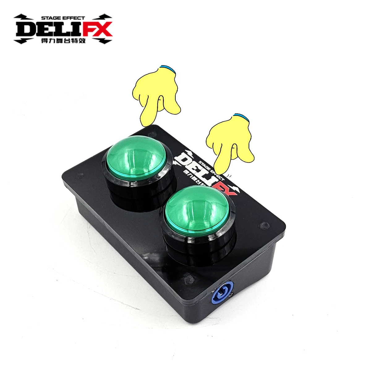 

DELIFX 4-way 2 Push Button for Air-Powered Mini Powder Cannon Green Trigger Box for Rainbow Gender Reveal Blaster Controller