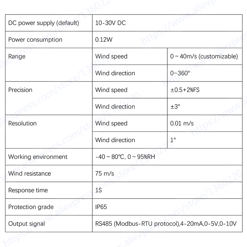 Ultrasonic wind speed and direction sensor weather station RS485 4-20mA 0-10V wind sensor transmitter Ultrasonic Anemometer