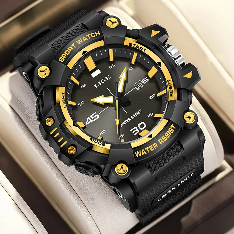 

LIGE Outdoor Sport Watch For Men Fashion Military Waterproof Men Quartz Wristwatch Casual Luminous Chronograph Clock Male Gift