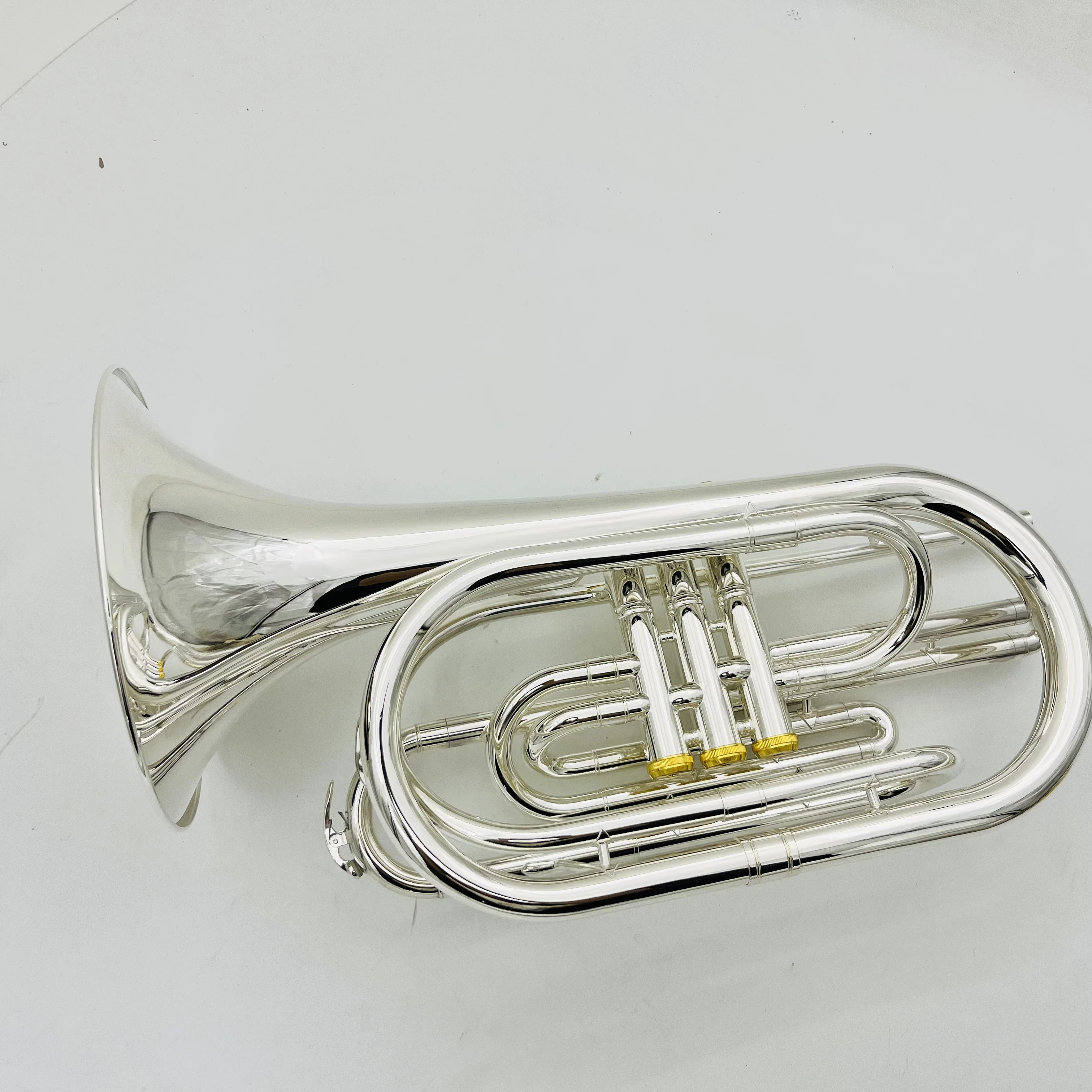 Professional Marching Trombone Bb Tune Sliver Plated Musical Instrument With Case Free Shipping