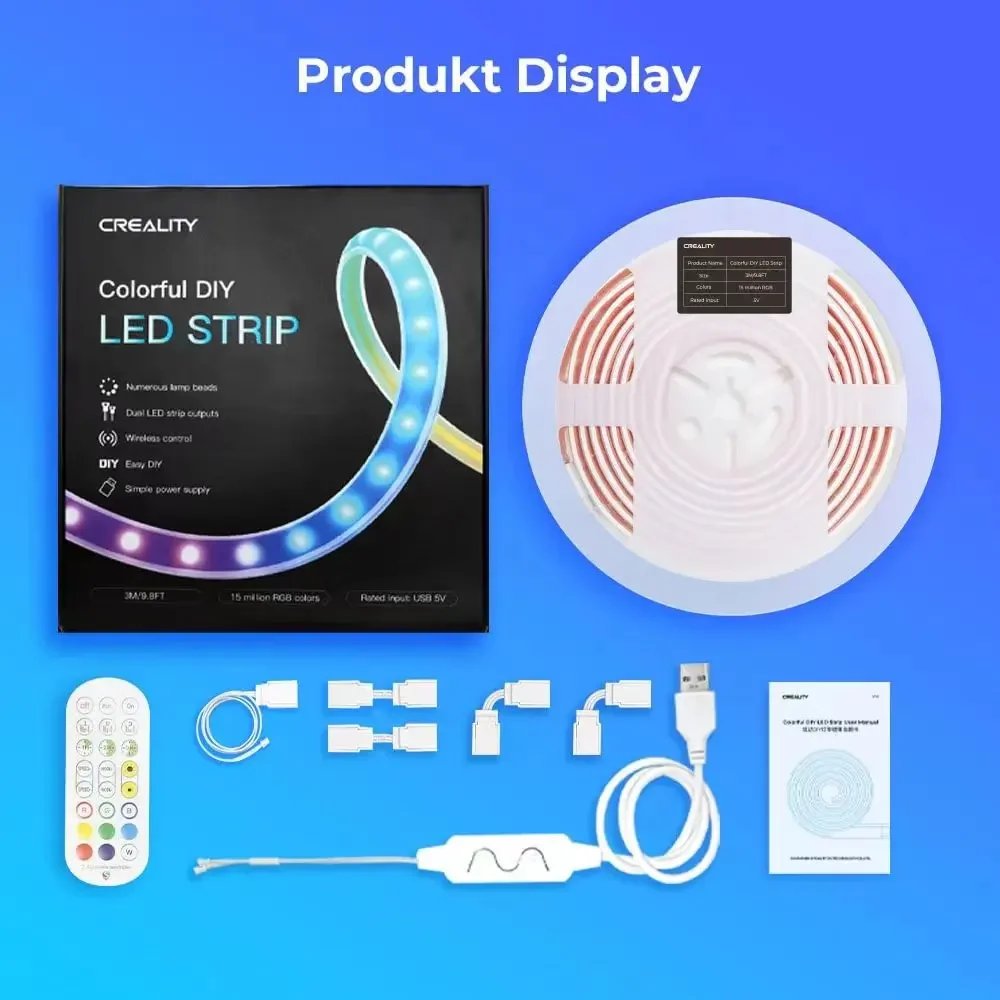 Creality Colorful DIY LED Strip Dual LED Strip Outputs Wireless Control Simple Power Supply for FDM 3D Printer 3d Printer Parts