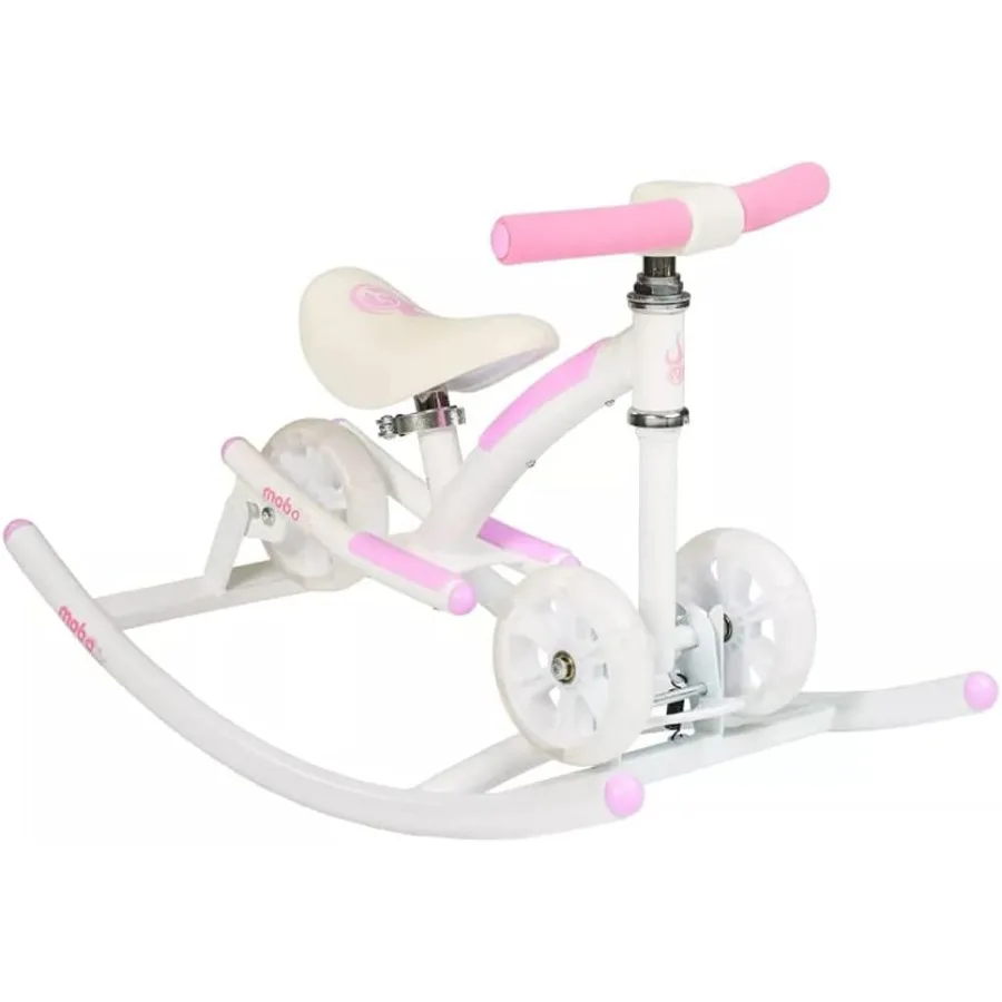 Cruiser Wobo Rocking Horse Ride On & Baby Balance Bike Rosa, altura del asiento ajusta 11-19 pulgadas