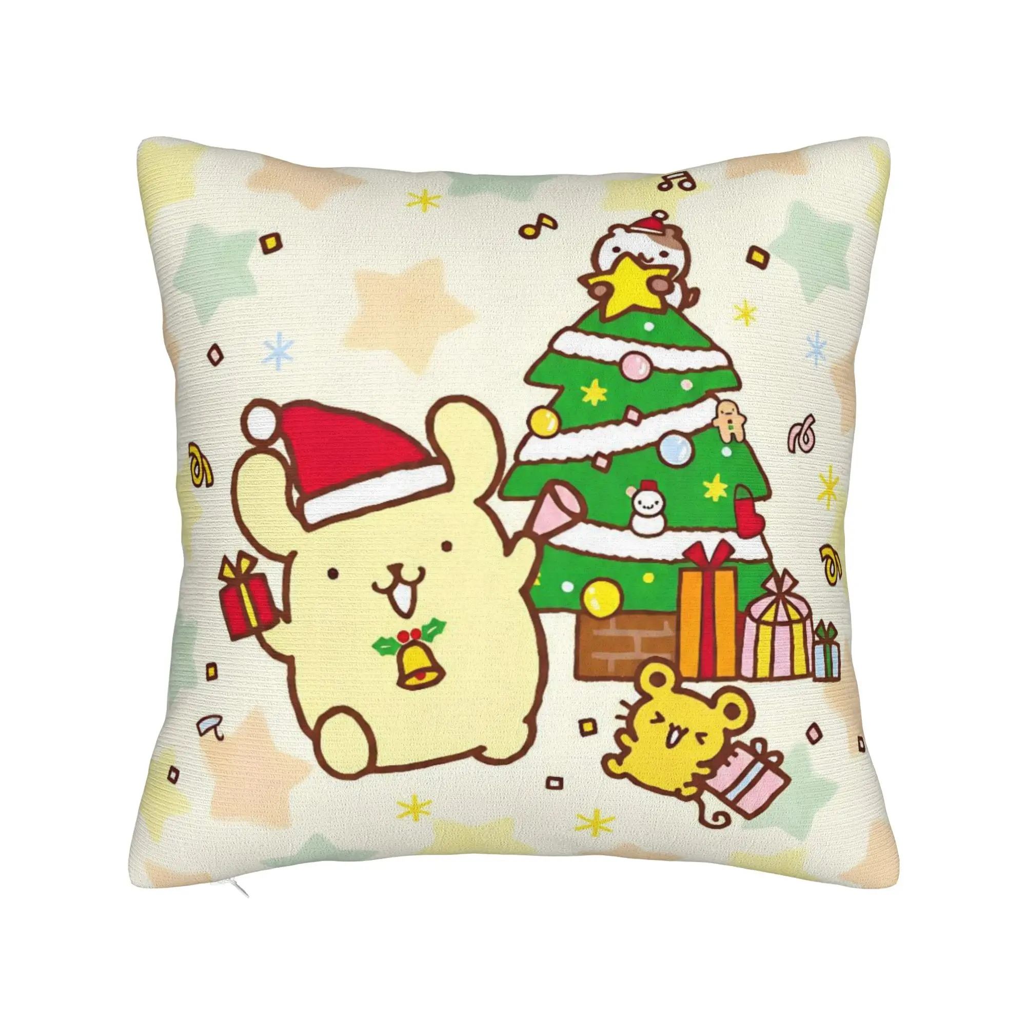 Pompompurins Christmas Holiday Kawaii Pillowcase Printed Cushion Cover Decoration  Throw Pillow Case Cover Home Square 45*45cm