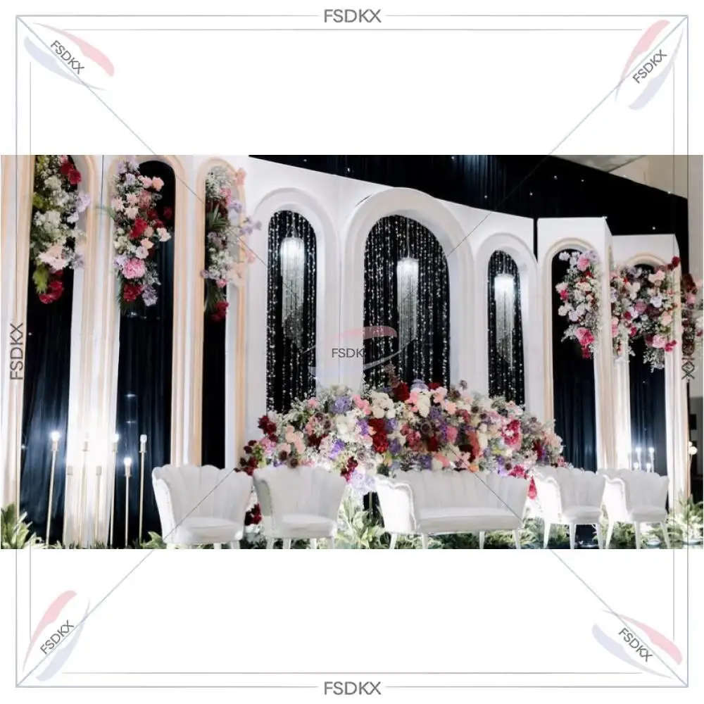 Wedding Supplier Backdrop Customized Style Decoration a Set of Party Decorations PVC Backdrop and Plinth