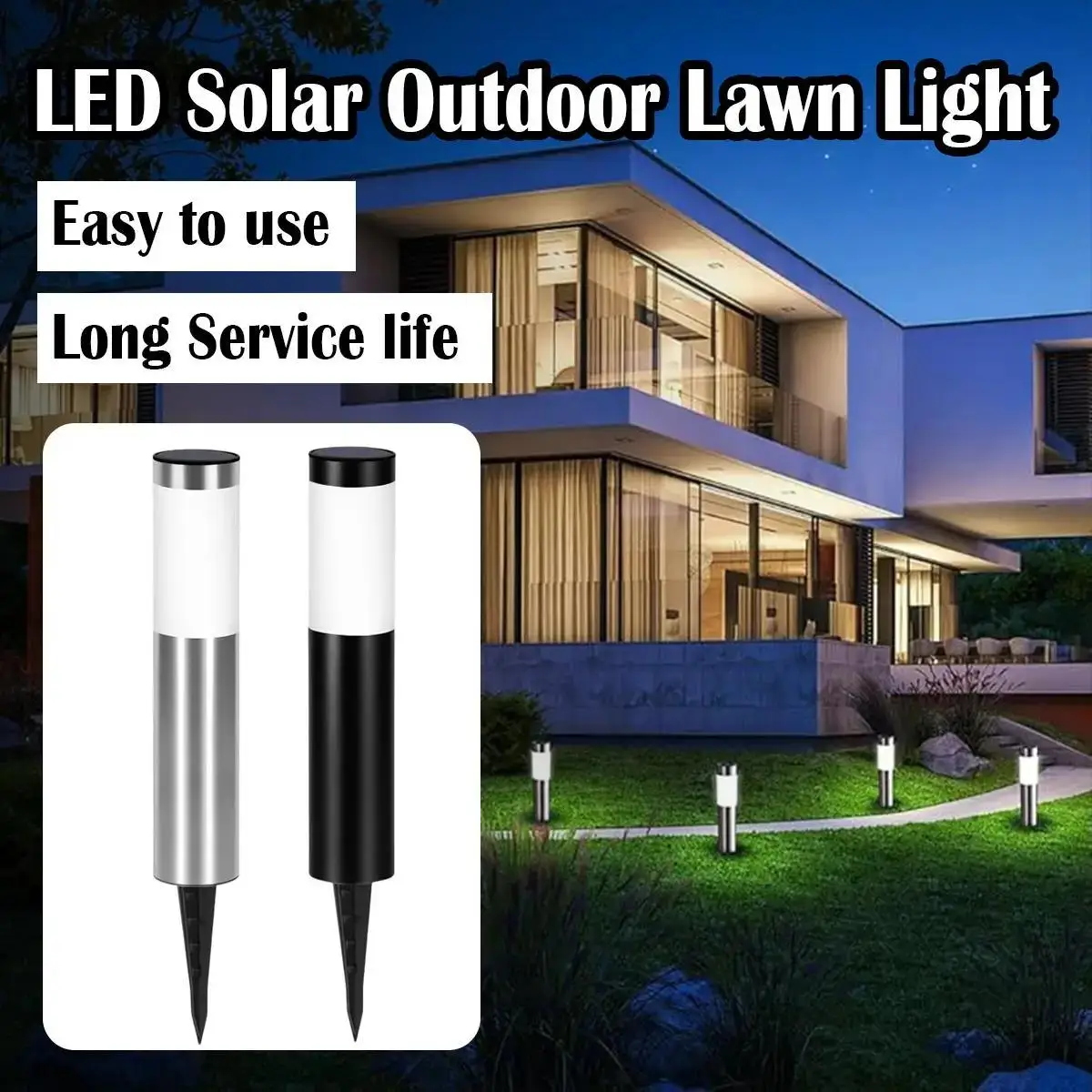 

Cylindrical Garden Solar Light Dusk To Dawn Outdoor Lights Waterproof Lamp Cool White Warm White Garden Pathway Decoration