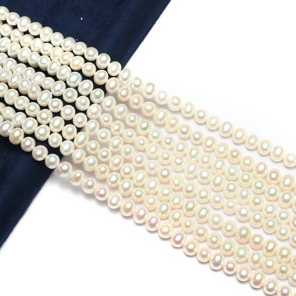 Natural Freshwater Pearls AAA Round Through-hole High-quality Pearl Beads 7-8mm Jewelry Making DIY Necklace Bracelet Accessories