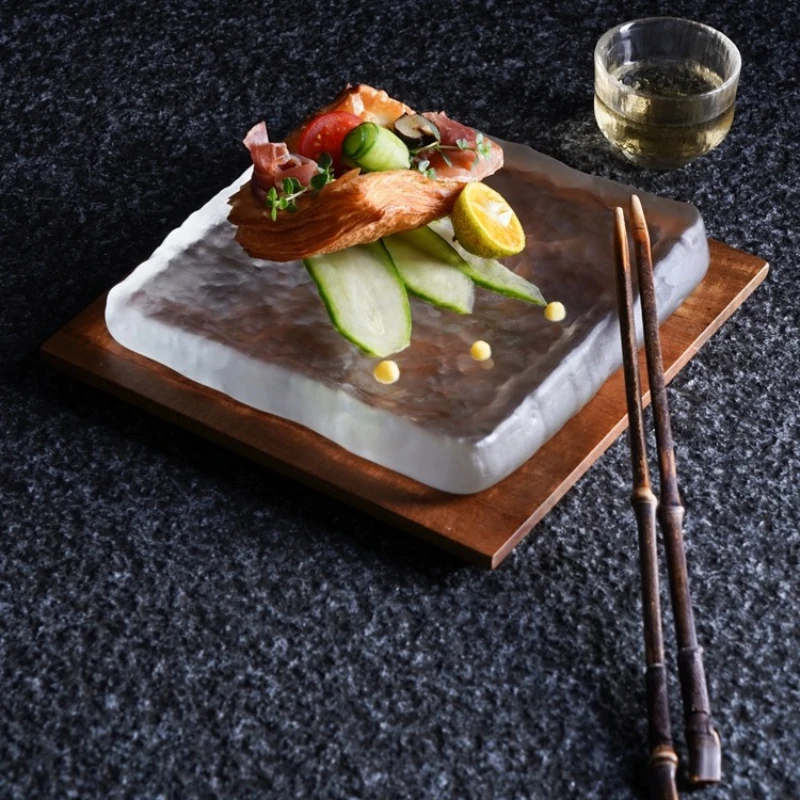 Japanese Glass Appetizers, Cold Dishes, Western Restaurants, Steak Plates, Sushi Plates, Creative Tableware, Kitchen Accessories