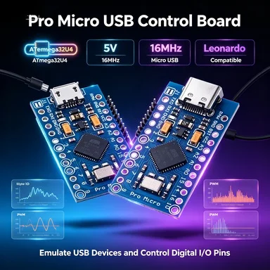 ATmega32U4 Pro Micro Board 5V/16MHz, 2x12 Pin Header, USB Direct Program, Replace Pro Mini