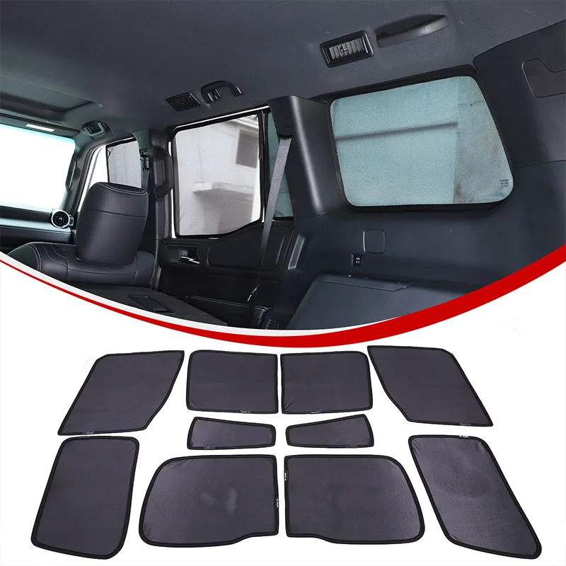 Para Toyota Land Cruiser Prado 250 LC250 2024 2025: Cortinas de malla para ventanas laterales, parasol, aislamiento térmico, visera solar